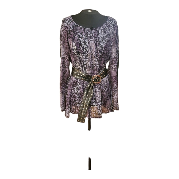 Liz Claiborne Sheer Top, XL, no belt, - Picture 7 of 8